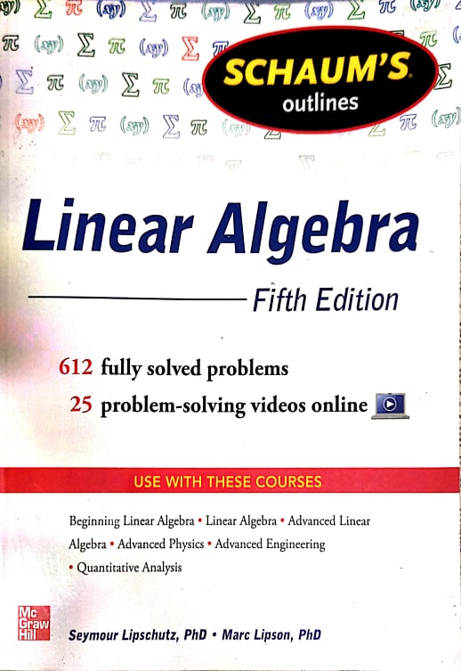 Book cover: Schaum's outline of linear algebra