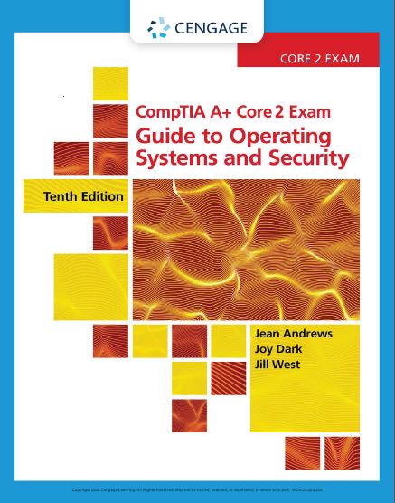 Book cover: CompTIA A+ core 2 exam : guide to operating systems and security